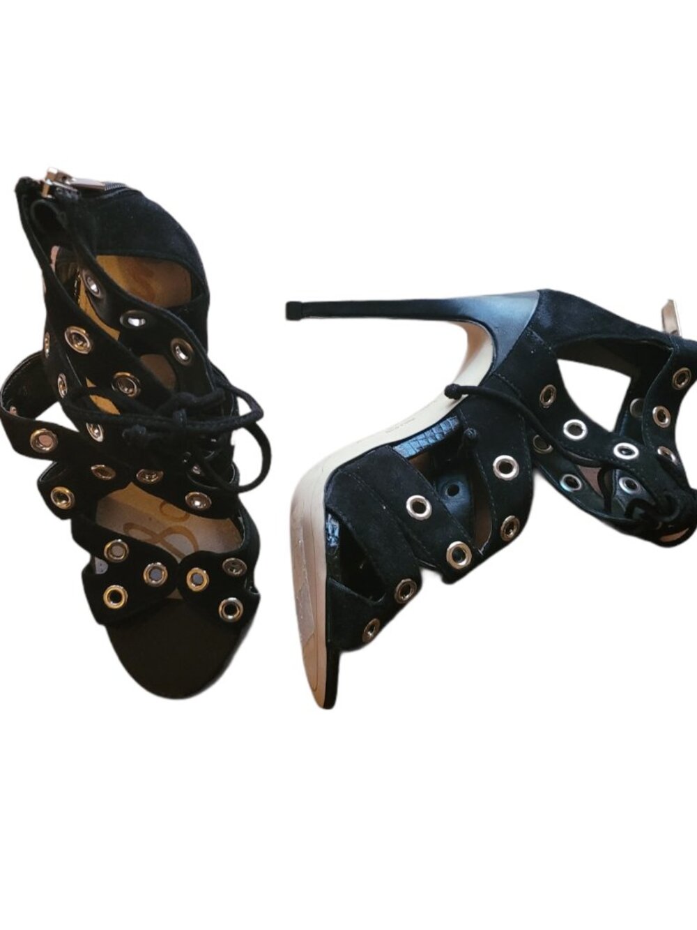 Sam Edelman Black Suede Gladiator Heels